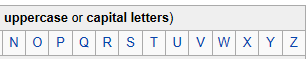 alphabet 2 - n space to Z