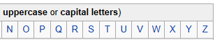 alphabet 2 - n space to Z